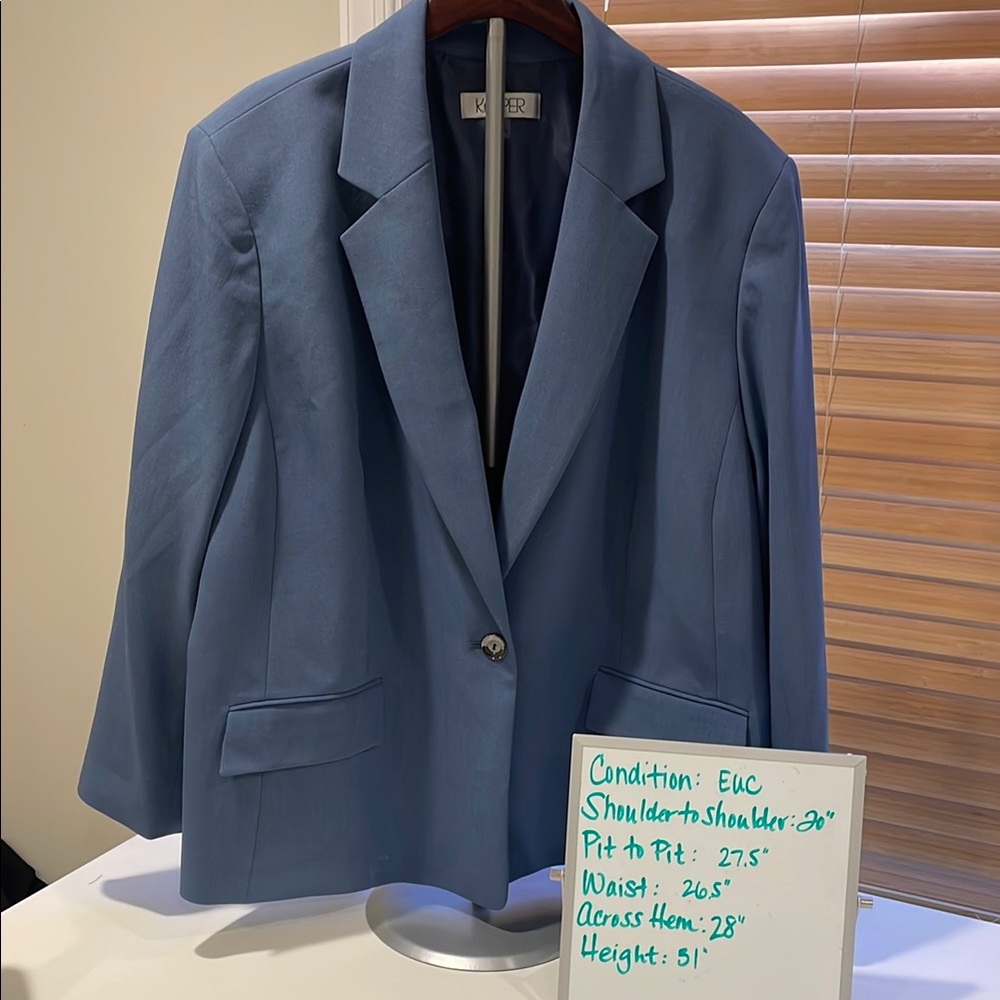 Kasper Blue Blazer Jacket 24w Easter Outfit
